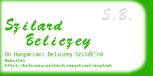 szilard beliczey business card